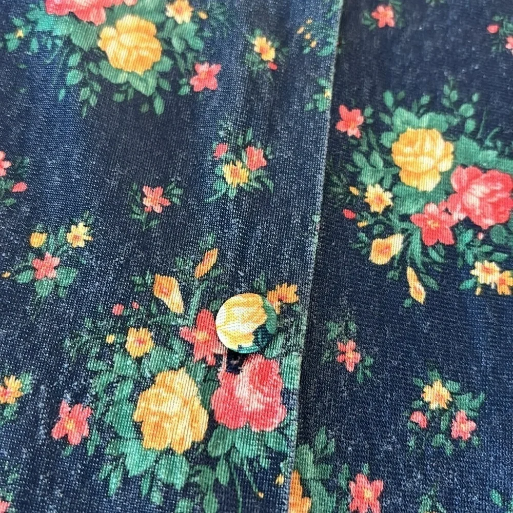 SET- Vintage Vanity Fair Gown | Robe. Housecoat 70’s Floral Women’s Sz-S Blue